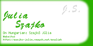 julia szajko business card