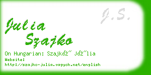 julia szajko business card